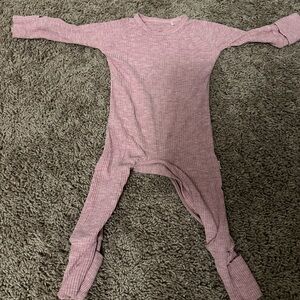 Little Sleepies Pink Ribbed One-Piece Pajamas